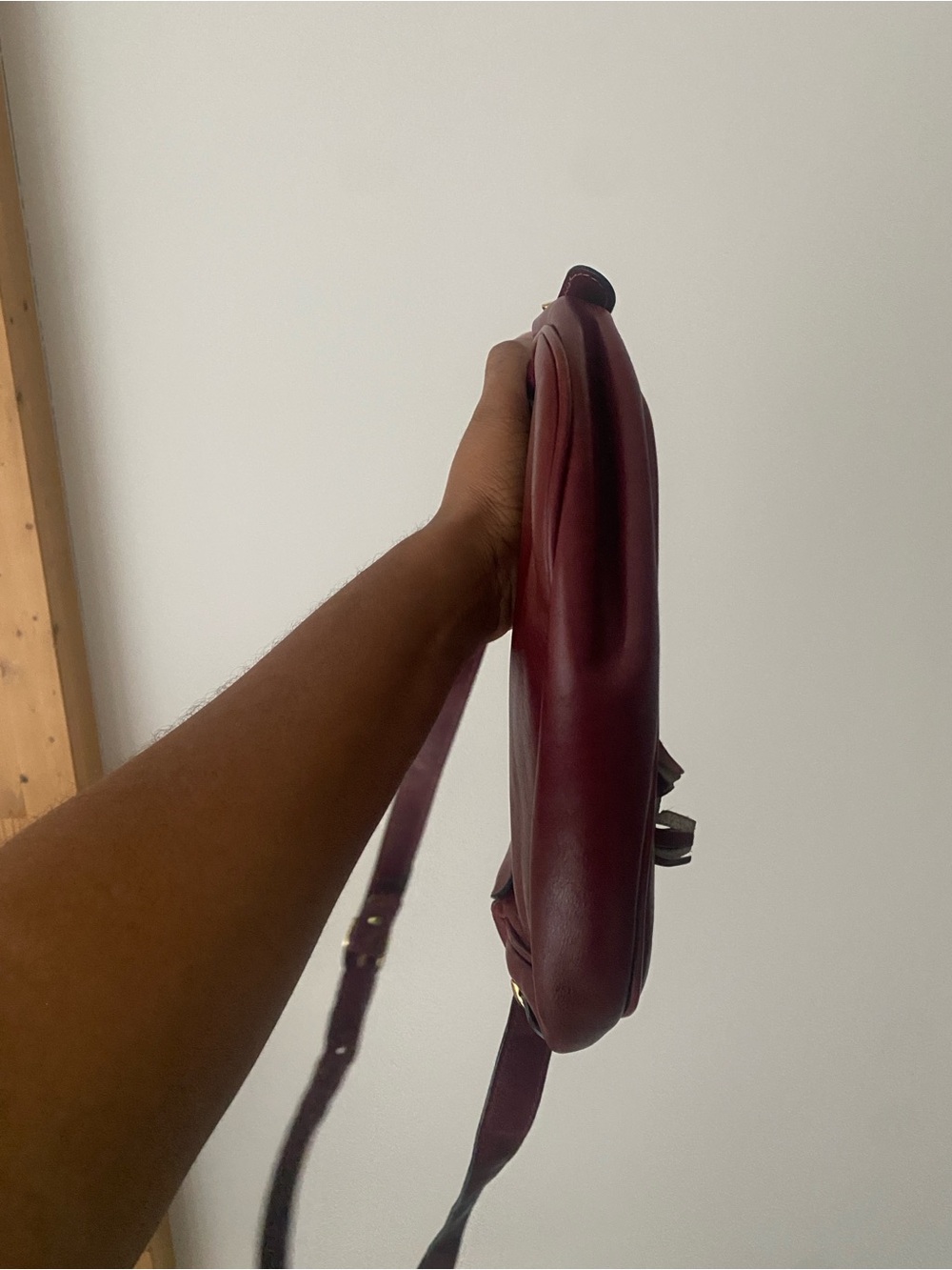Gucci Burgundy Leather Crossbody Saddle Purse - Picture 10 of 13